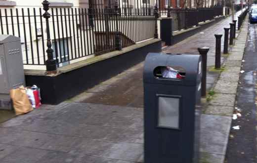 Blessington Street D7, Jan 6 2013, dumping & loose litter